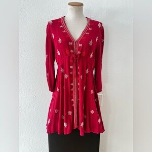 Free People stargazer embroidered tunic bohemian festival peasant